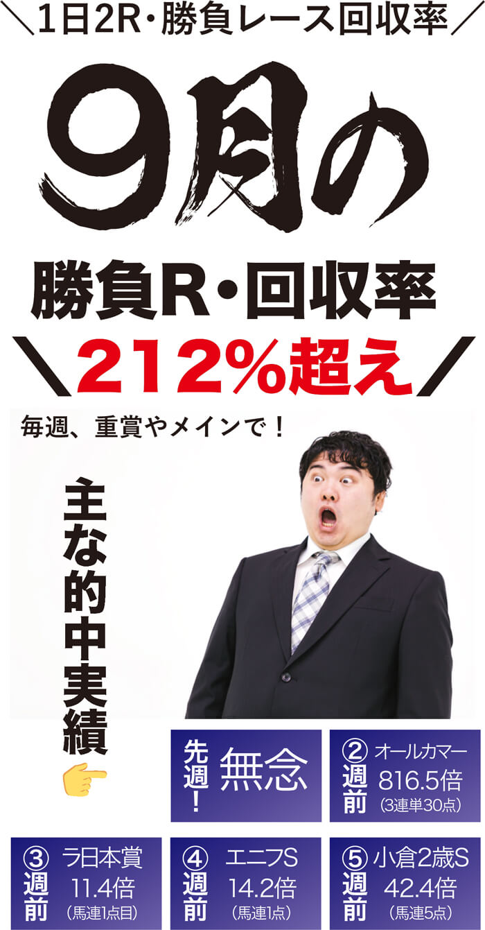 Ｇ１無念➡しかし９月は【勝負レース】で大幅プラス🌈 秋の東京＆京都開幕で即逆襲だ！